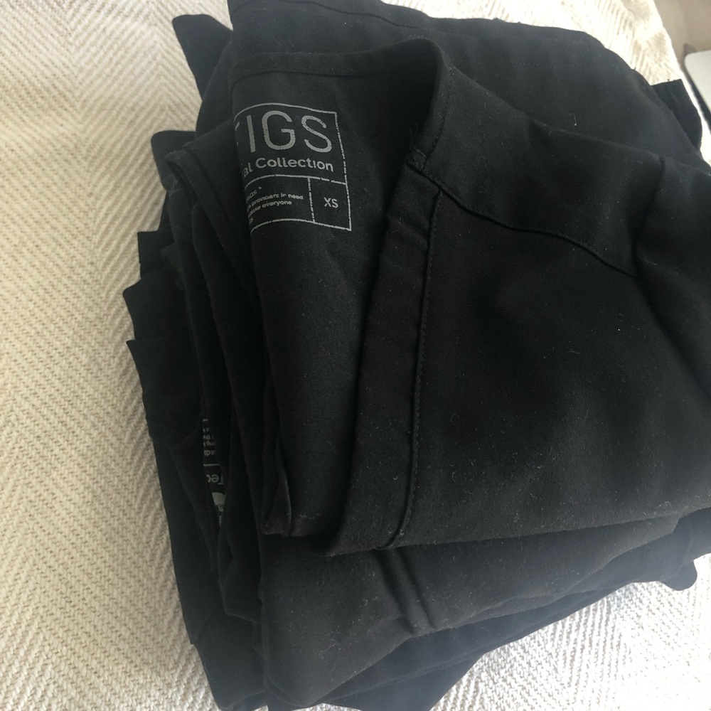 Lot of 3 sets of black Figs Scrubs, XS